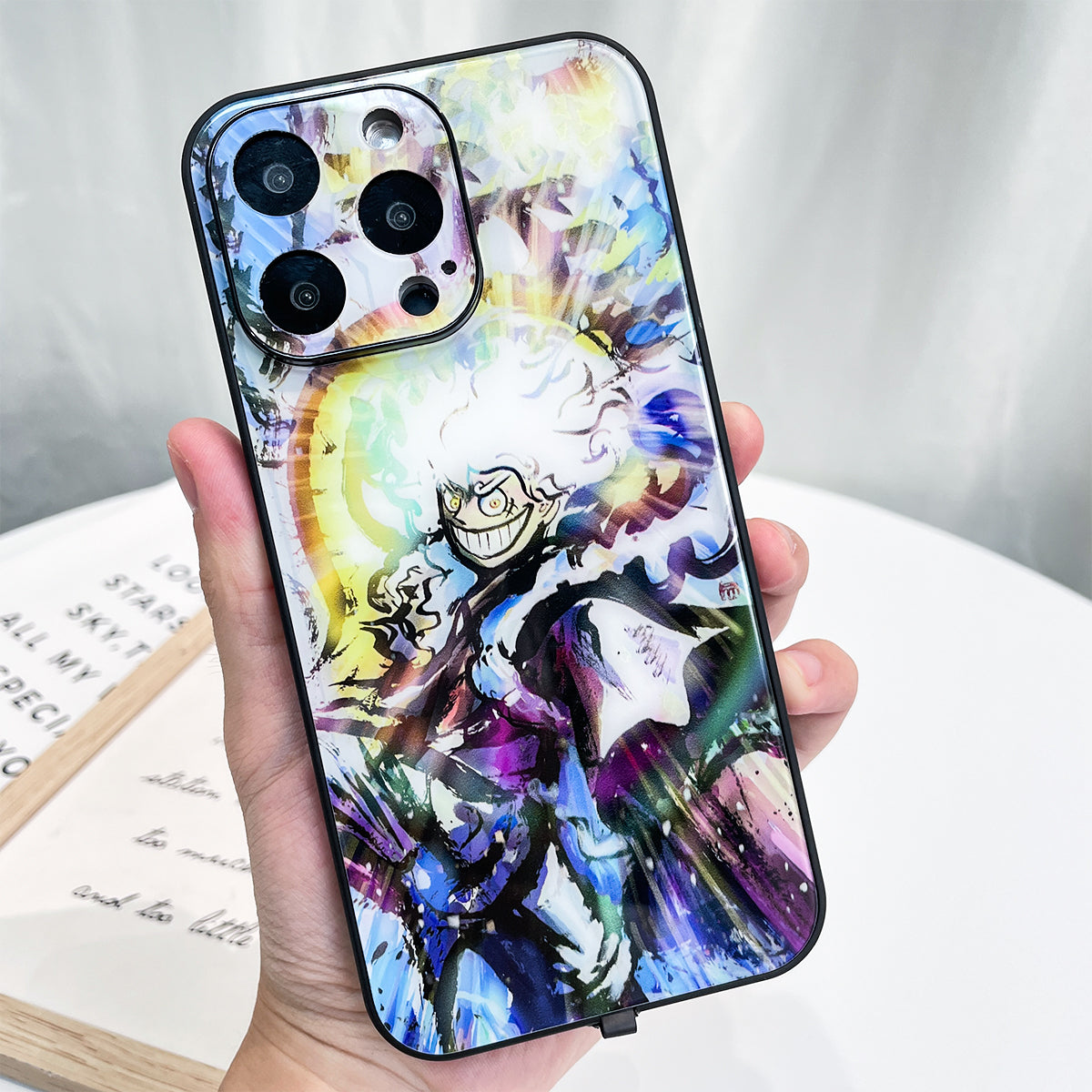 Intelligente Bunt Leuchtende Case für iPhone 15 Pro Max - Luffy Design